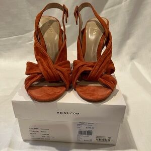 Reiss Women's Orange Suede Heels